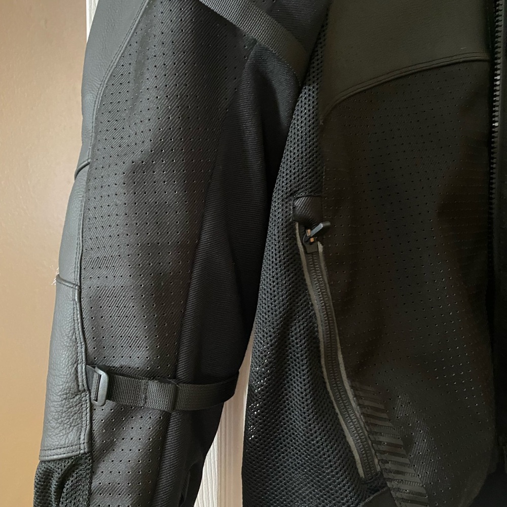 Icon Black Perforated Performance Motorcycle Jack… - image 2